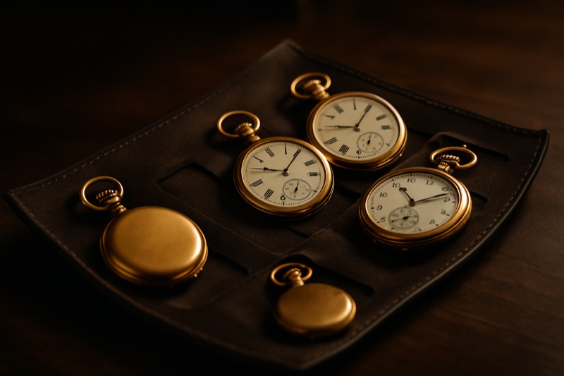 Vintage pocket watches representing market trends