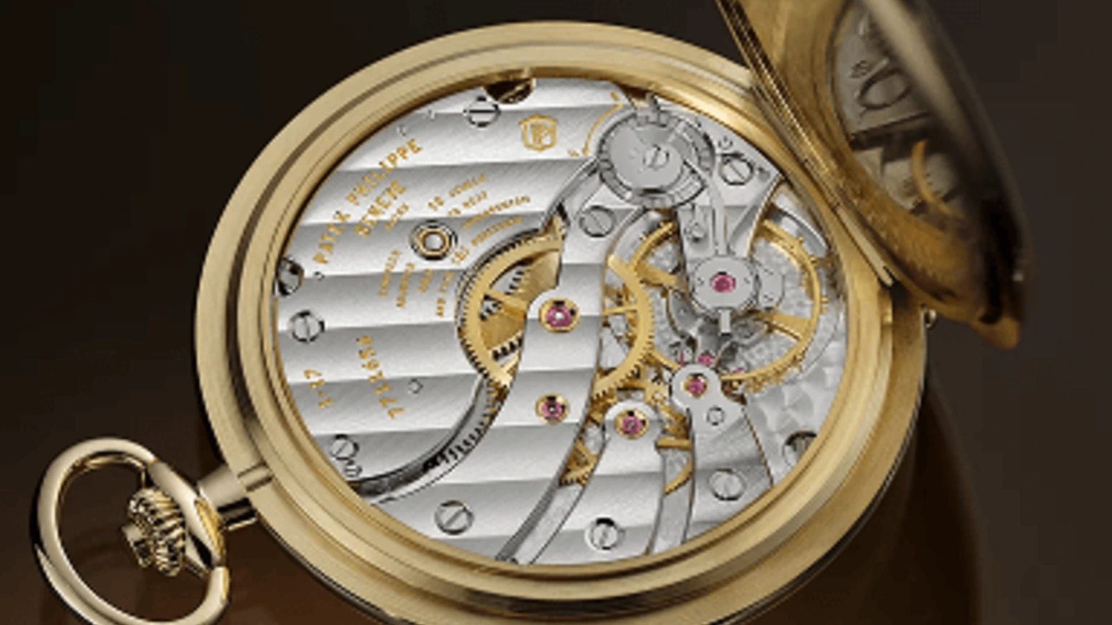 Gold pocket watch movement